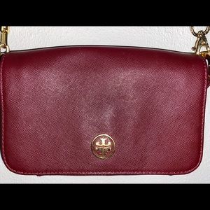 Tory Burch Maroon Leather Purse